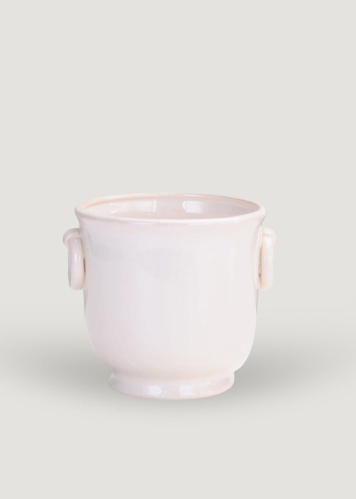 Afloral Ceramic Cache Pot in Cream White - 6" - lily & onyx