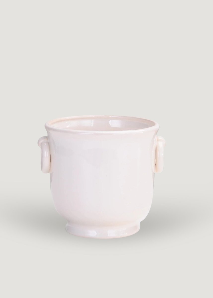 Afloral Ceramic Cache Pot in Cream White - 6