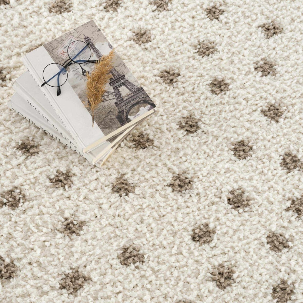
                      
                        Hauteloom Chaia Dotted Cream & Brown Plush Rug
                      
                    