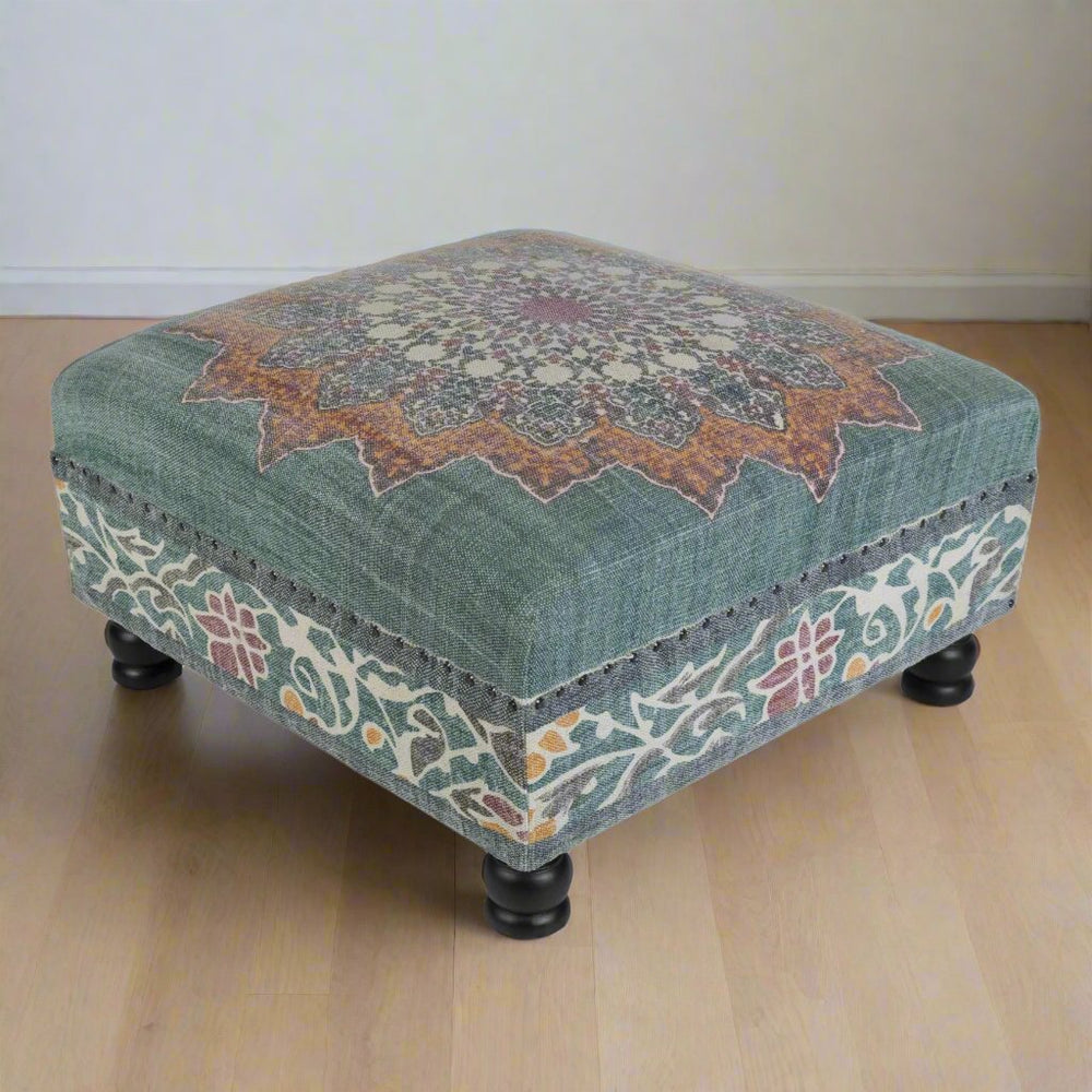 Boutique Rugs Chalfant Mango Wood Bohemian Ottoman Pouf - lily & onyx