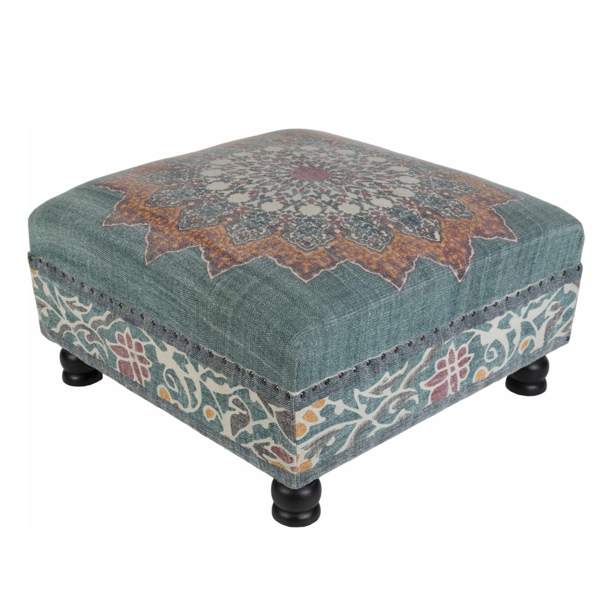 Boutique Rugs Chalfant Mango Wood Bohemian Ottoman Pouf - lily & onyx