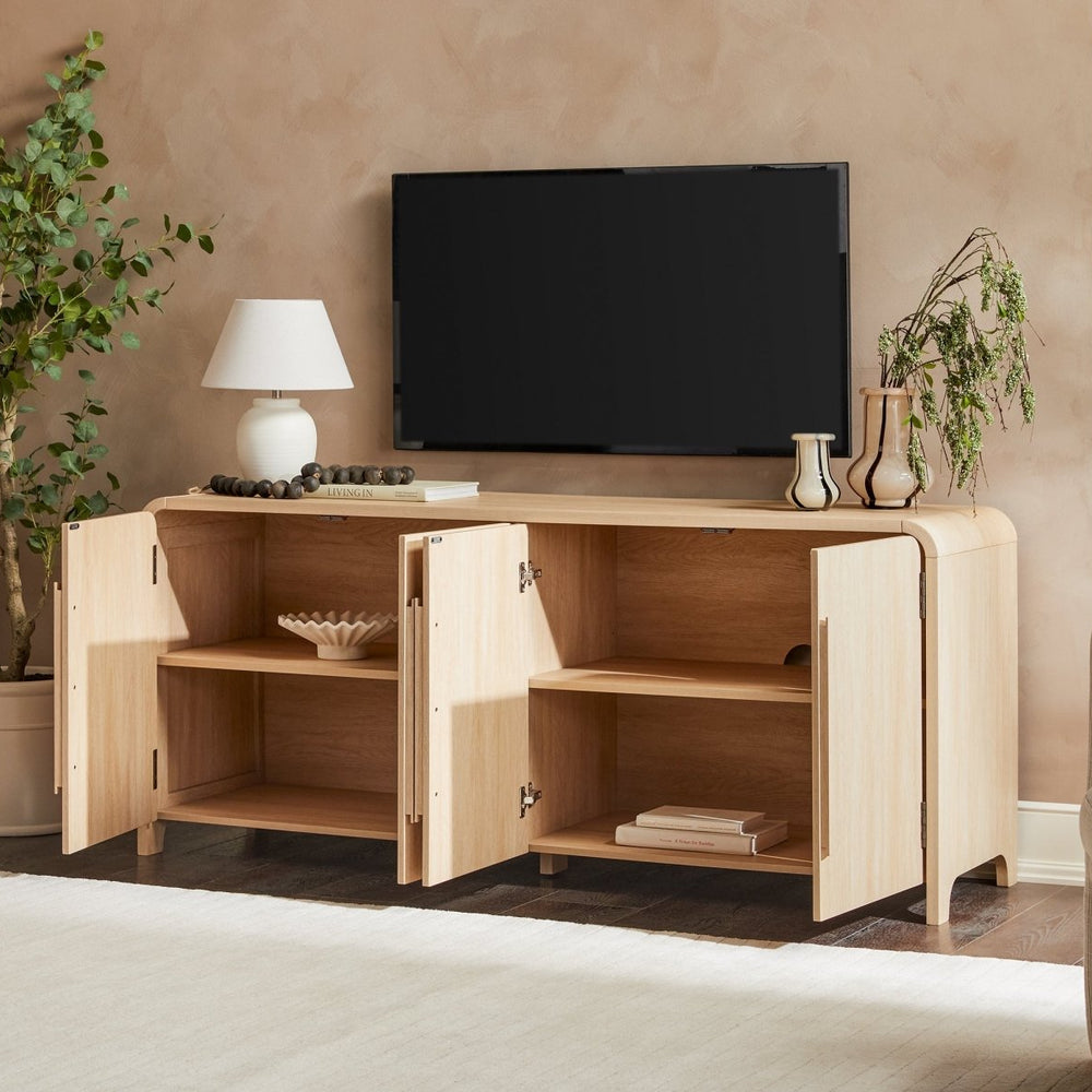 
                      
                        Walker Edison Chantelle 64" Modern Curved Buffet Sideboard & TV Stand - lily & onyx
                      
                    