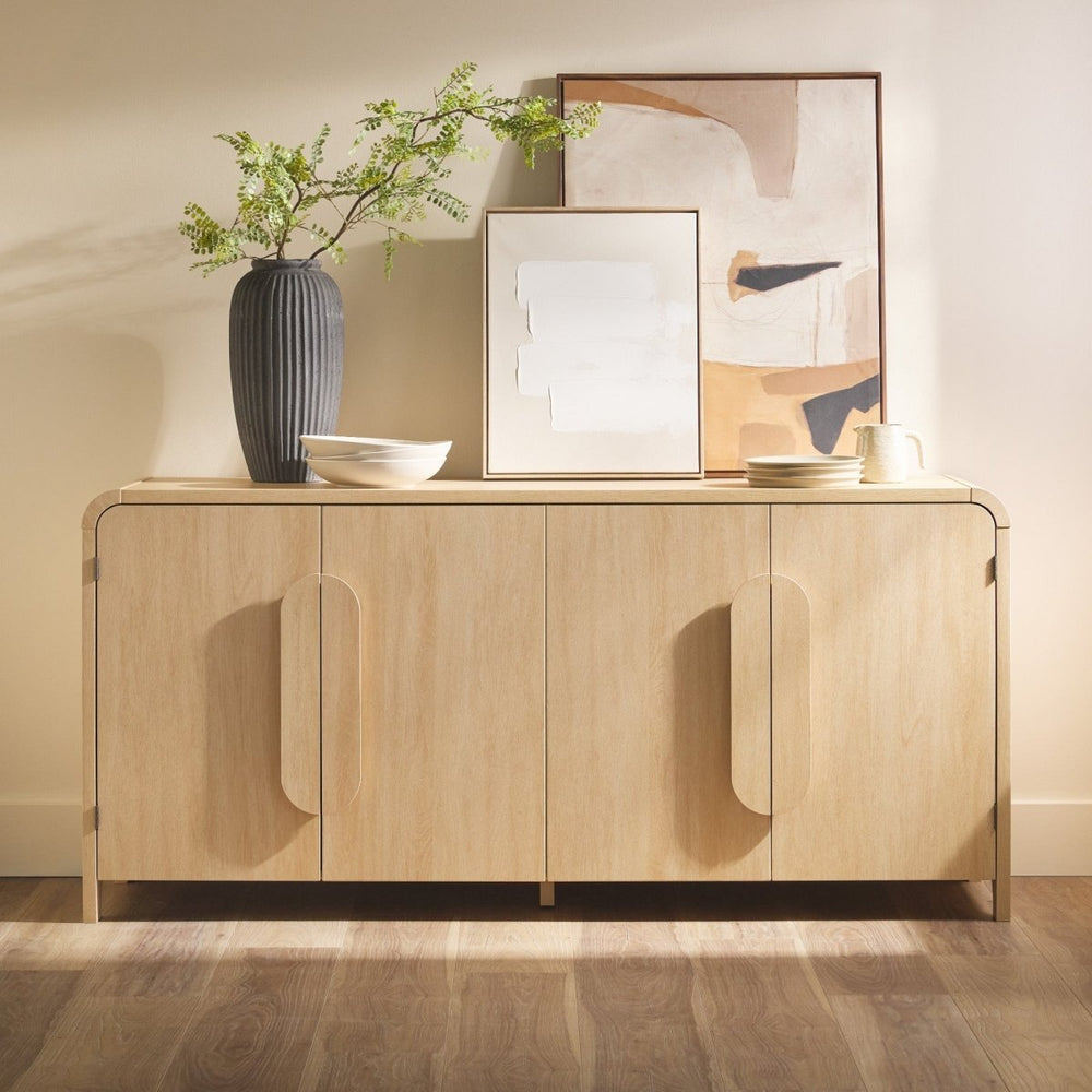 Walker Edison Chantelle 64" Modern Curved Buffet Sideboard & TV Stand - lily & onyx