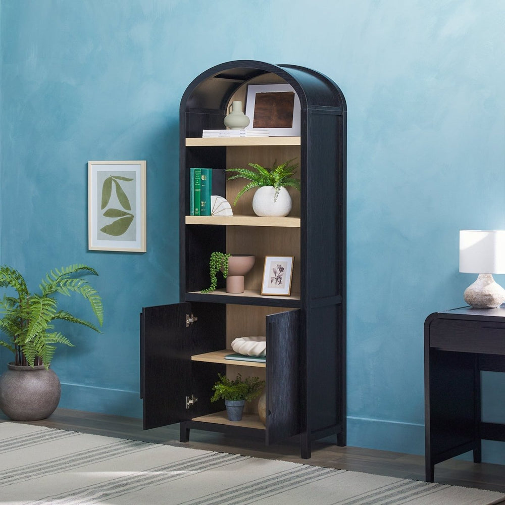 
                      
                        Walker Edison Chantelle Modern Arched Bookshelf with Cabinet - lily & onyx
                      
                    