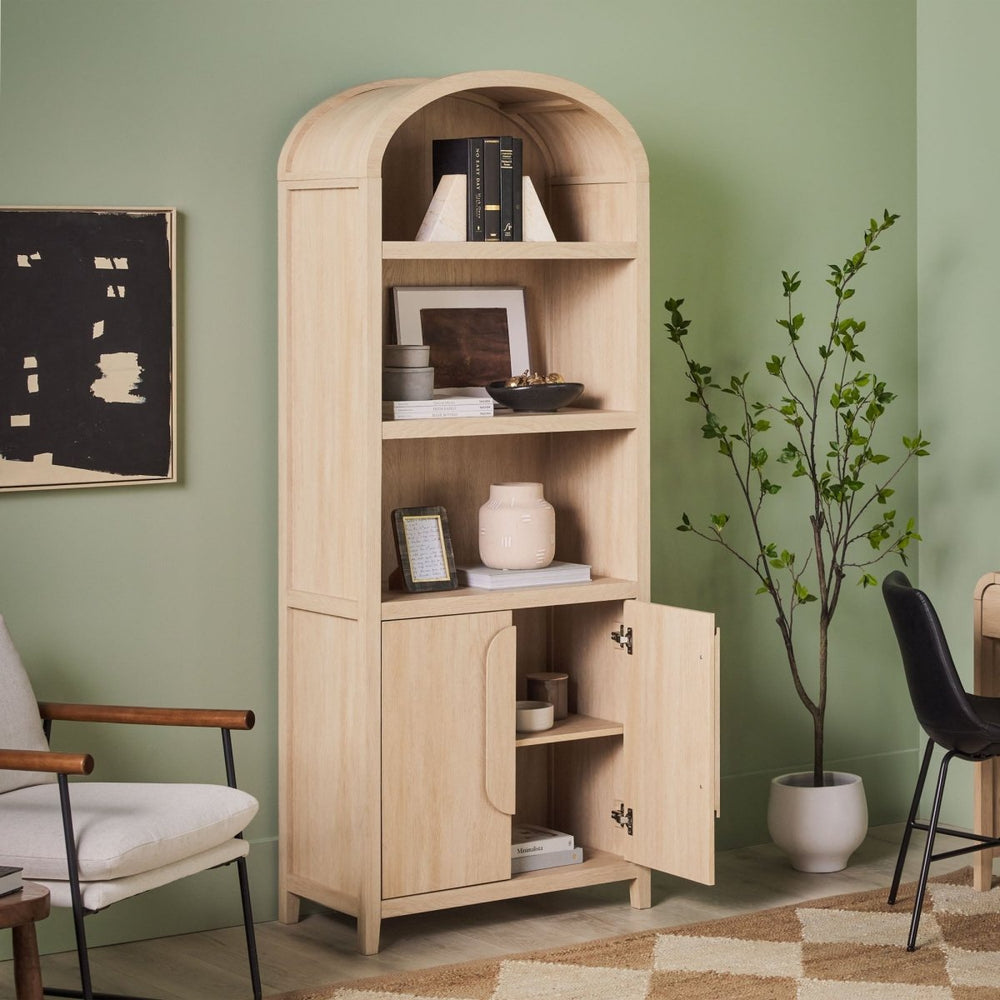 
                      
                        Walker Edison Chantelle Modern Arched Bookshelf with Cabinet - lily & onyx
                      
                    