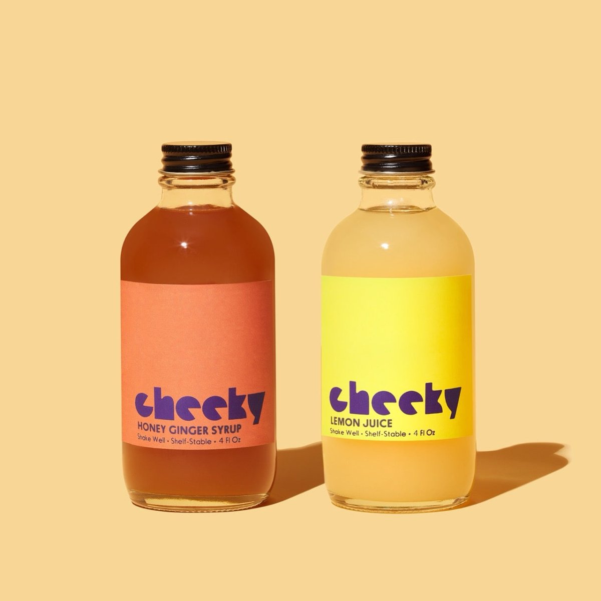 Cheeky Cocktails Penicillin Cocktail Syrup Set - Honey Ginger Lemon Mixer Kit