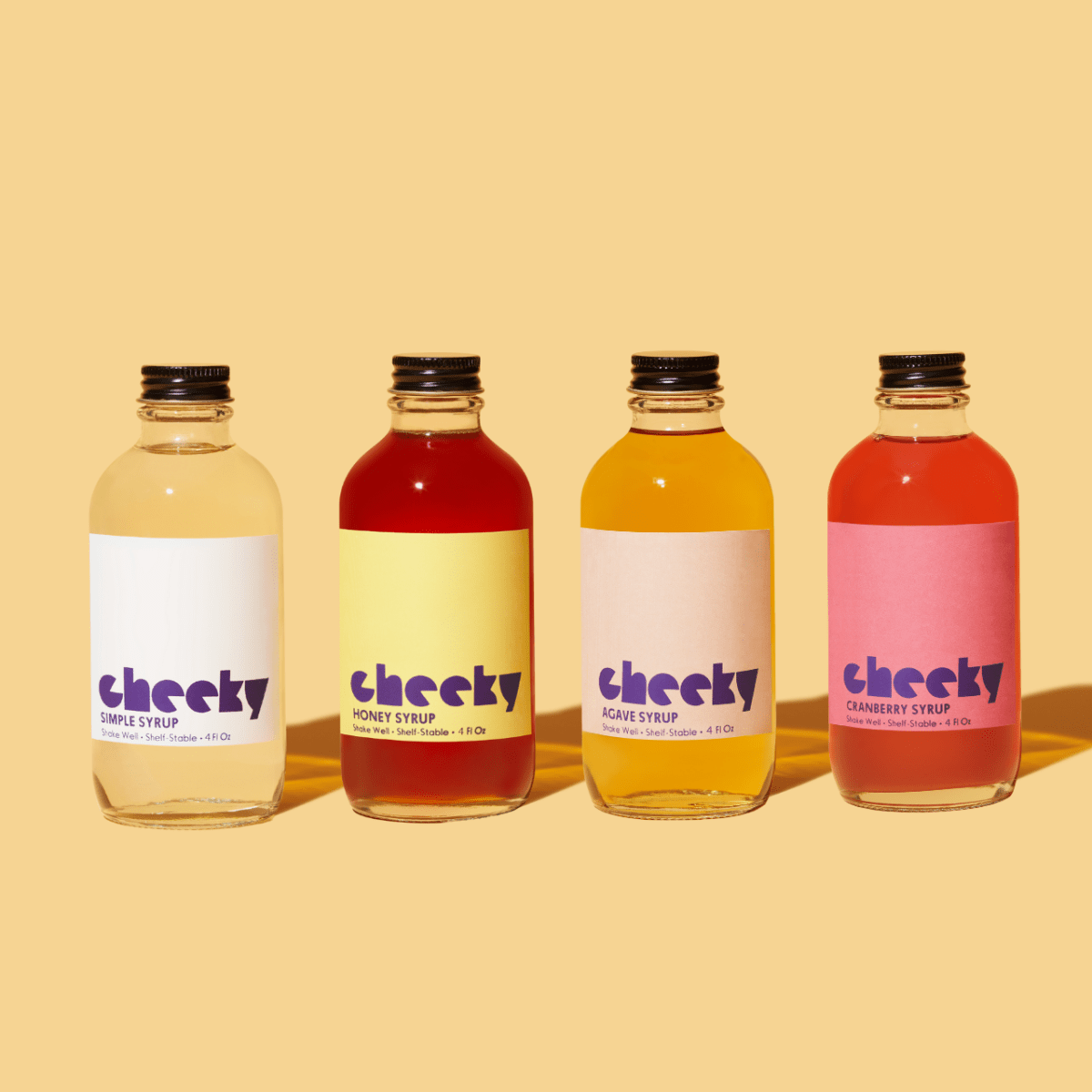 Cheeky Cocktails Premium Cocktail Mixer Sampler Pack - 4 Flavors (4oz Each)
