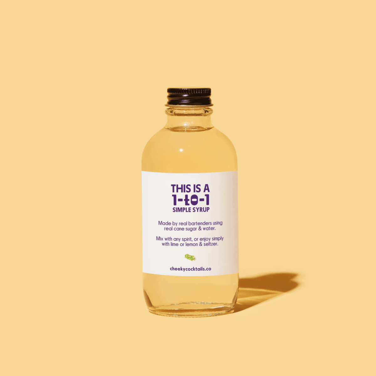 Cheeky Cocktails Simple Syrup 1:1 Ratio - All - Natural Cane Sugar Cocktail Sweetener