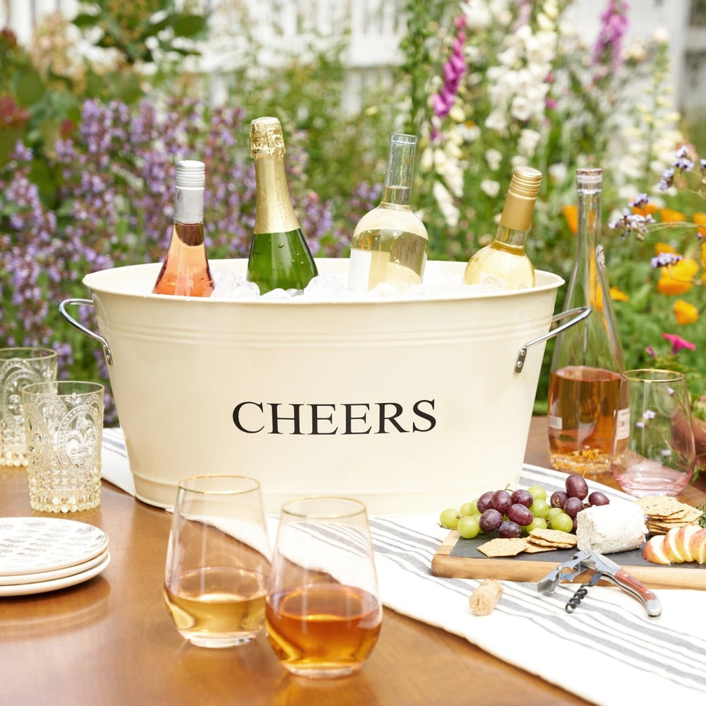 Twine Living Cheers Galvanized Metal Tub - lily & onyx