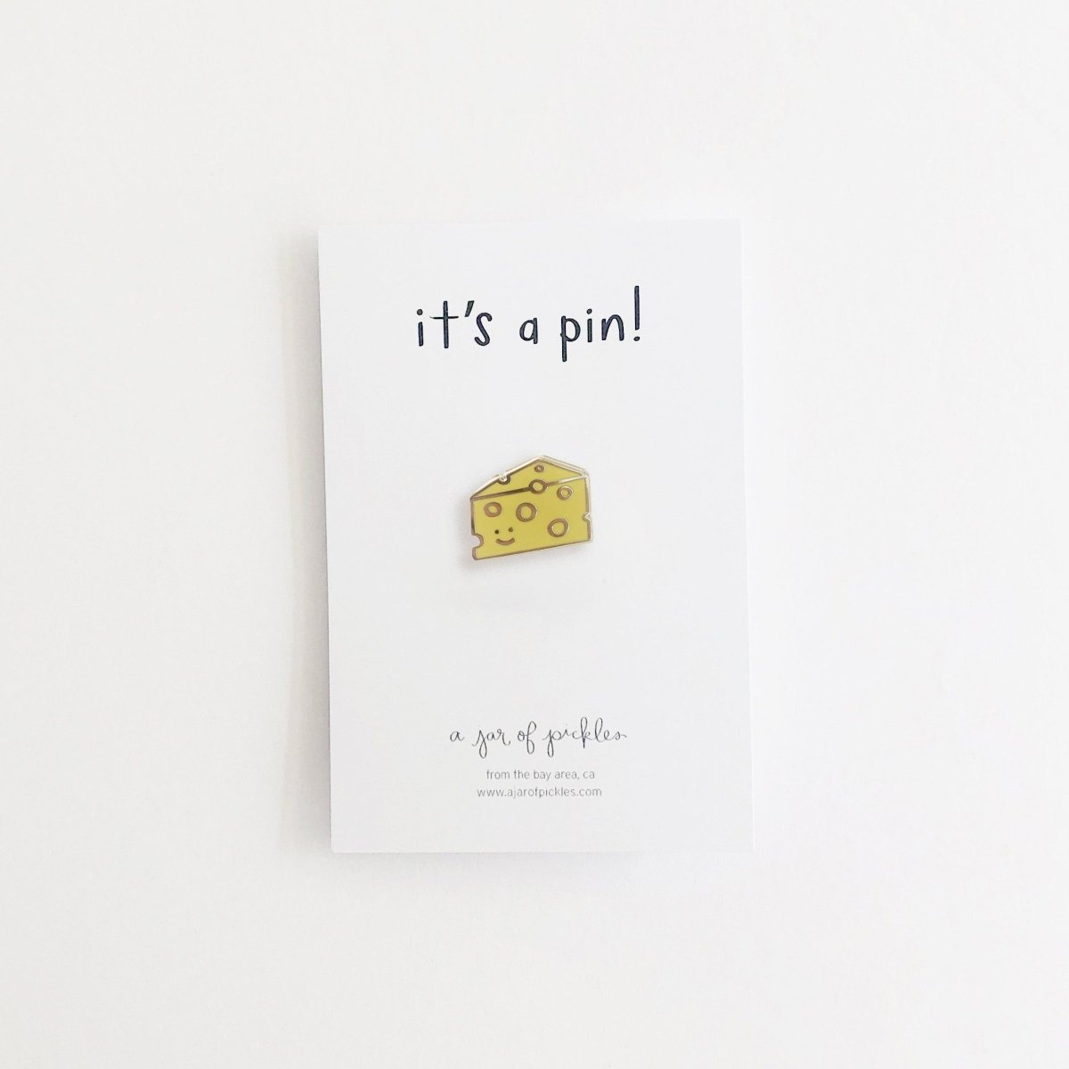 A Jar of Pickles Cheese Slice Pin - lily & onyx