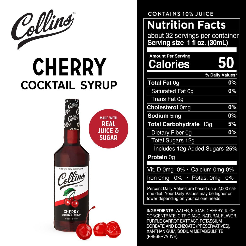 
                      
                        Collins Cherry Cocktail Syrup, 32 oz - lily & onyx
                      
                    