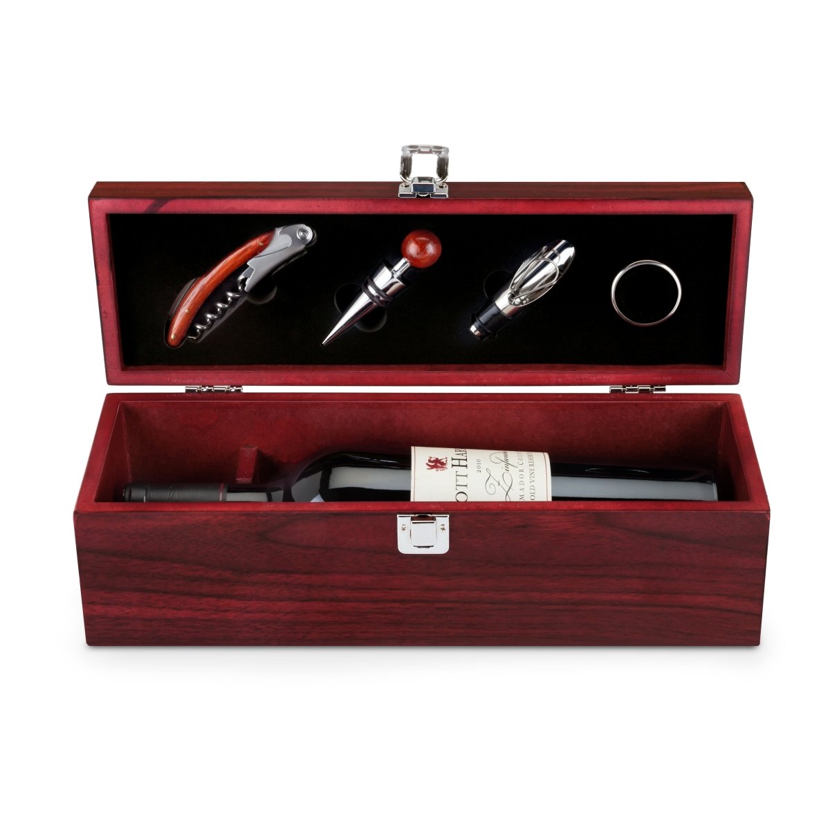 True Cherry Single Bottle Box & Wine Tool Gift Set - lily & onyx