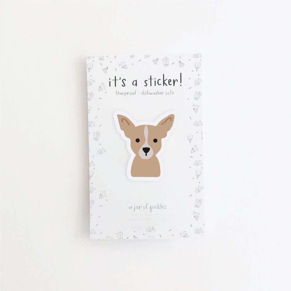 
                      
                        A Jar of Pickles Chihuahua Dog Vinyl Sticker - lily & onyx
                      
                    