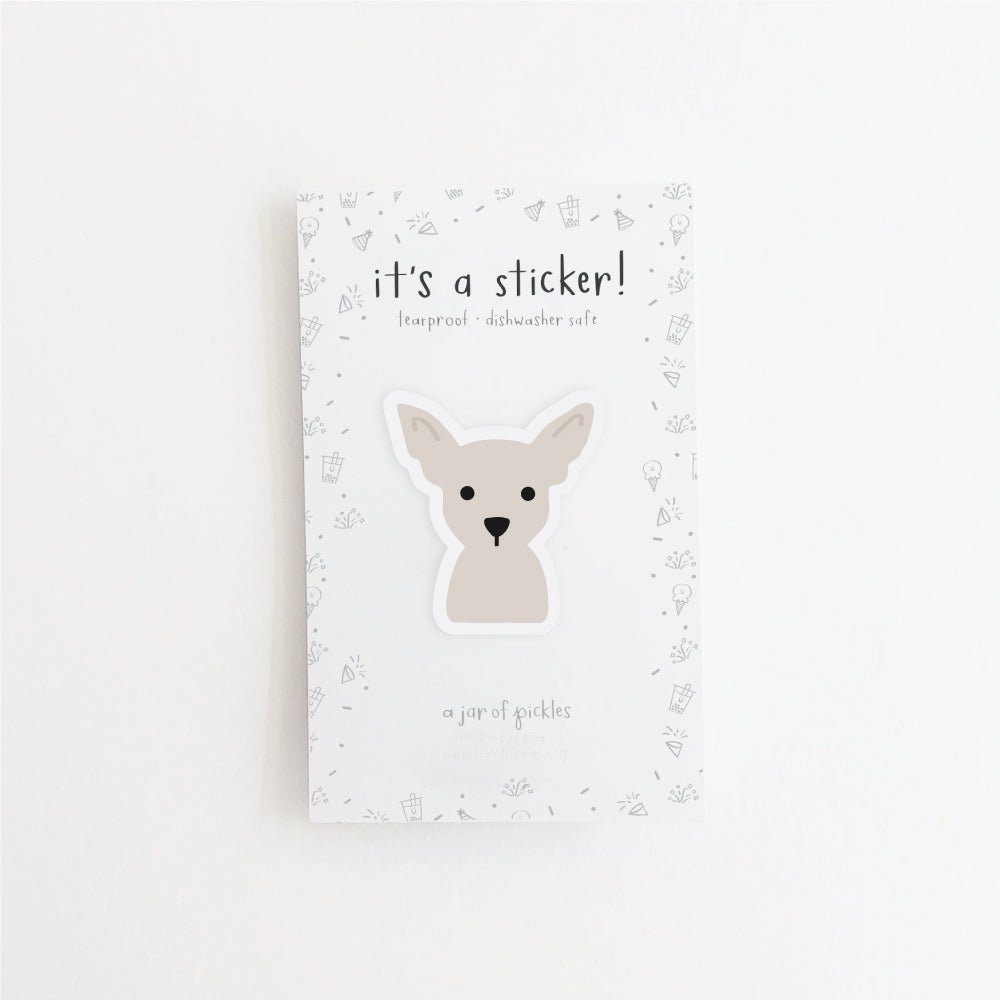 
                      
                        A Jar of Pickles Chihuahua Dog Vinyl Sticker - lily & onyx
                      
                    