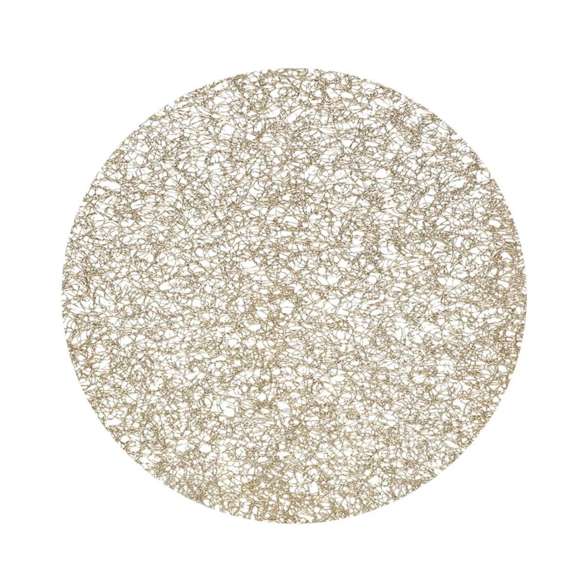 Chilewich Chilewich Metallic Lace Round Placemat | Openwork Abstract Netting Design, 15.5"