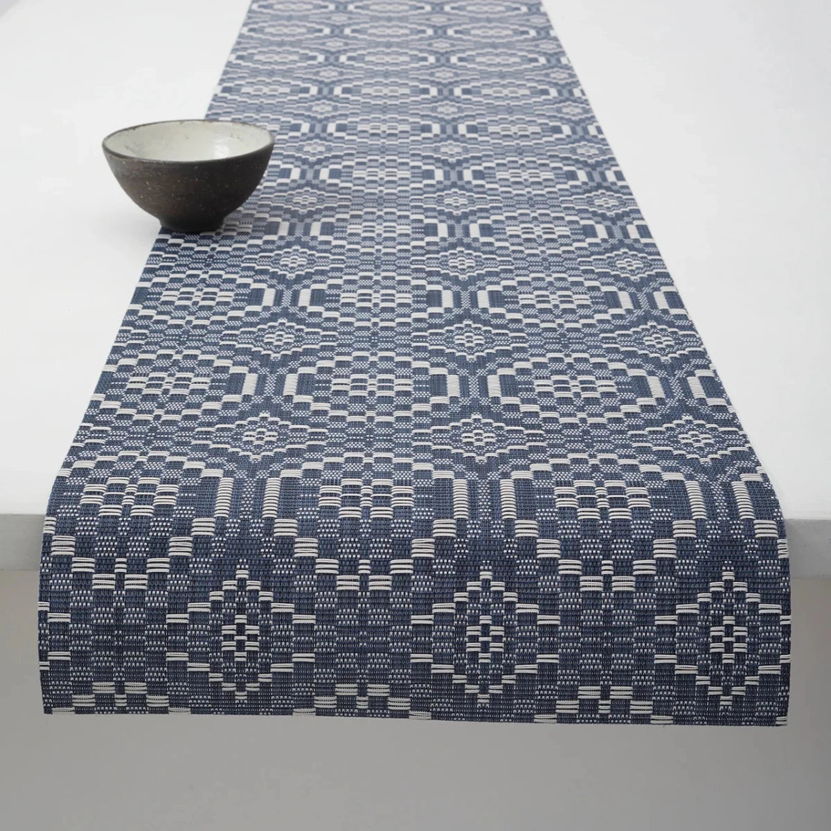 Chilewich Chilewich Overshot Table Runner | Vintage Coverlet Inspired Design, 72x14"