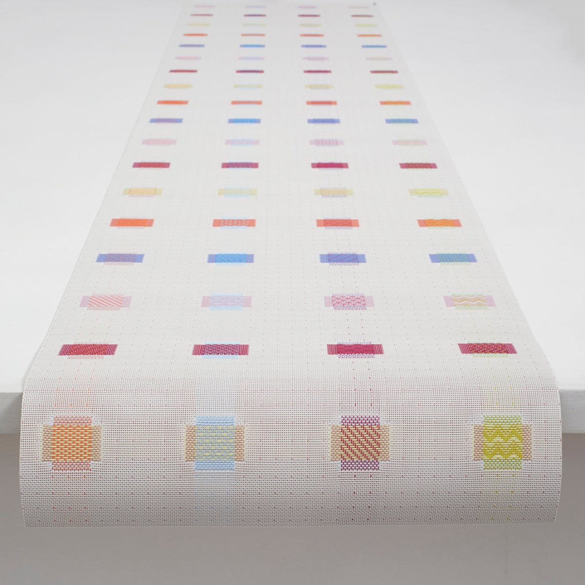 Chilewich Chilewich Sampler Table Runner | Darning Block Design Weave, 72x14"