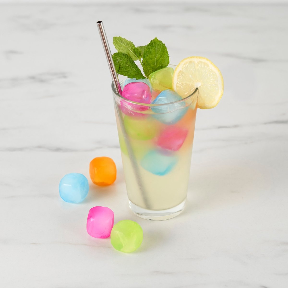 True Chill Reusable Ice Cubes in Assorted Colors, Set of 16 - lily & onyx