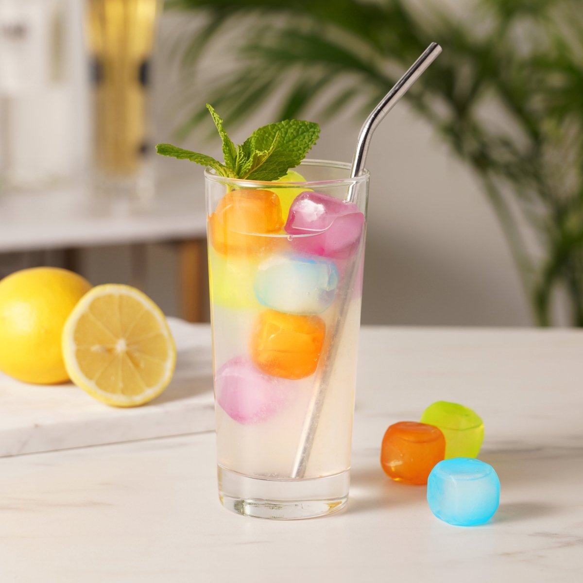 True Chill Reusable Ice Cubes in Assorted Colors, Set of 16 - lily & onyx