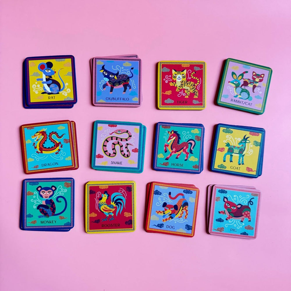 Bo & Mei Chinese Zodiac Memory Match Game - lily & onyx