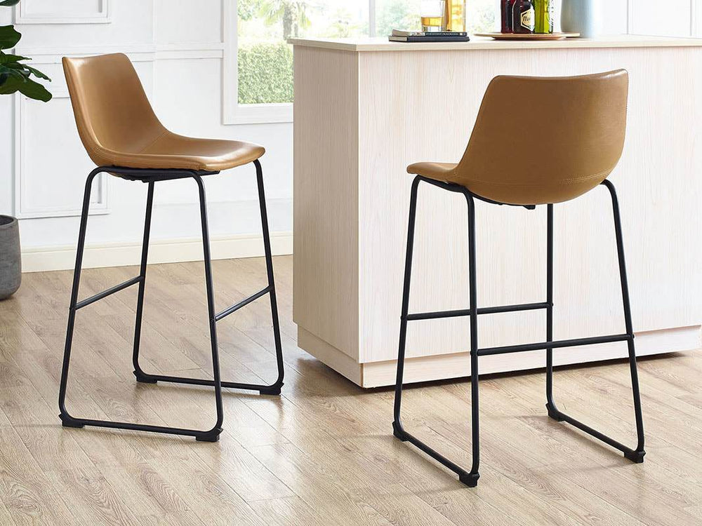 
                      
                        Faux Leather Bar Stools
                      
                    