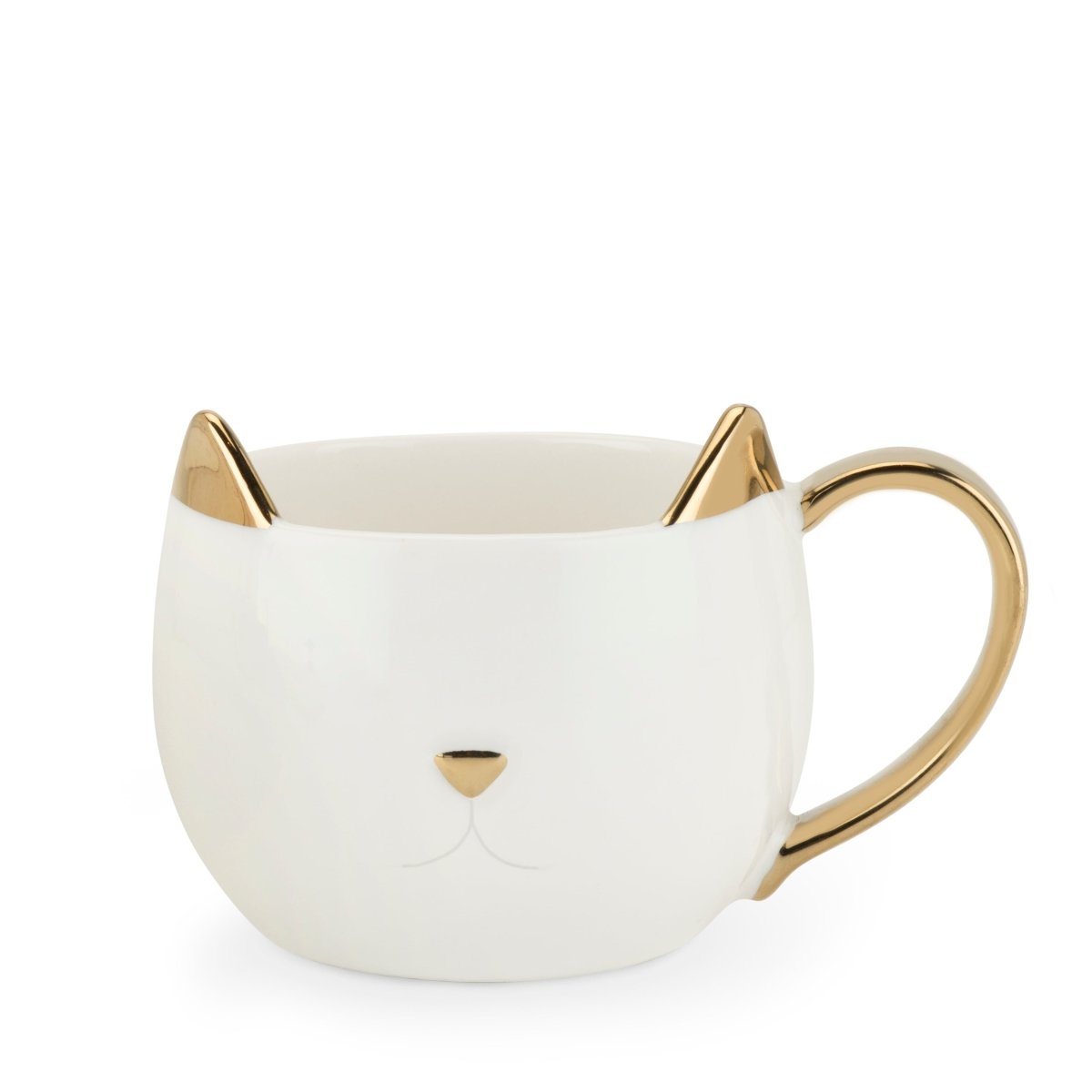 Pinky Up Tea Chloe Ceramic Cat Mug, White - lily & onyx