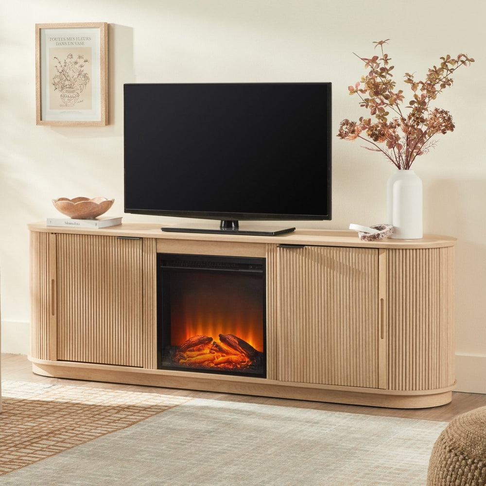 
                      
                        Walker Edison Chloe Modern Scandinavian Reeded Fireplace TV Stand - lily & onyx
                      
                    