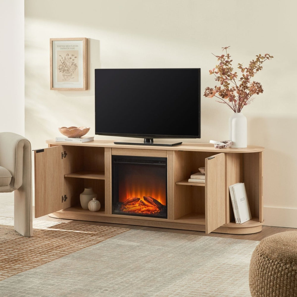 
                      
                        Walker Edison Chloe Modern Scandinavian Reeded Fireplace TV Stand - lily & onyx
                      
                    