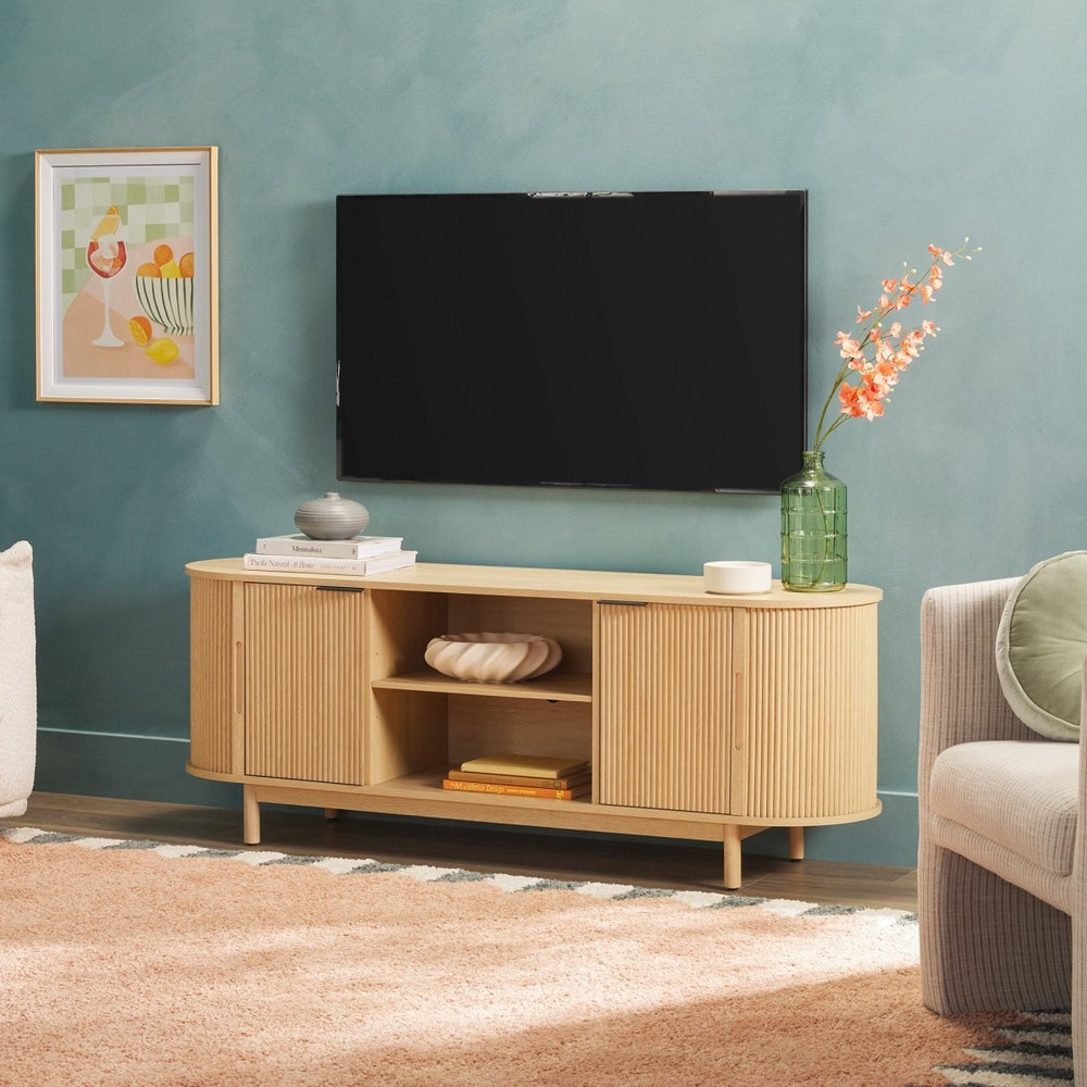 Walker Edison Chloe Modern Scandinavian Reeded TV Stand - lily & onyx