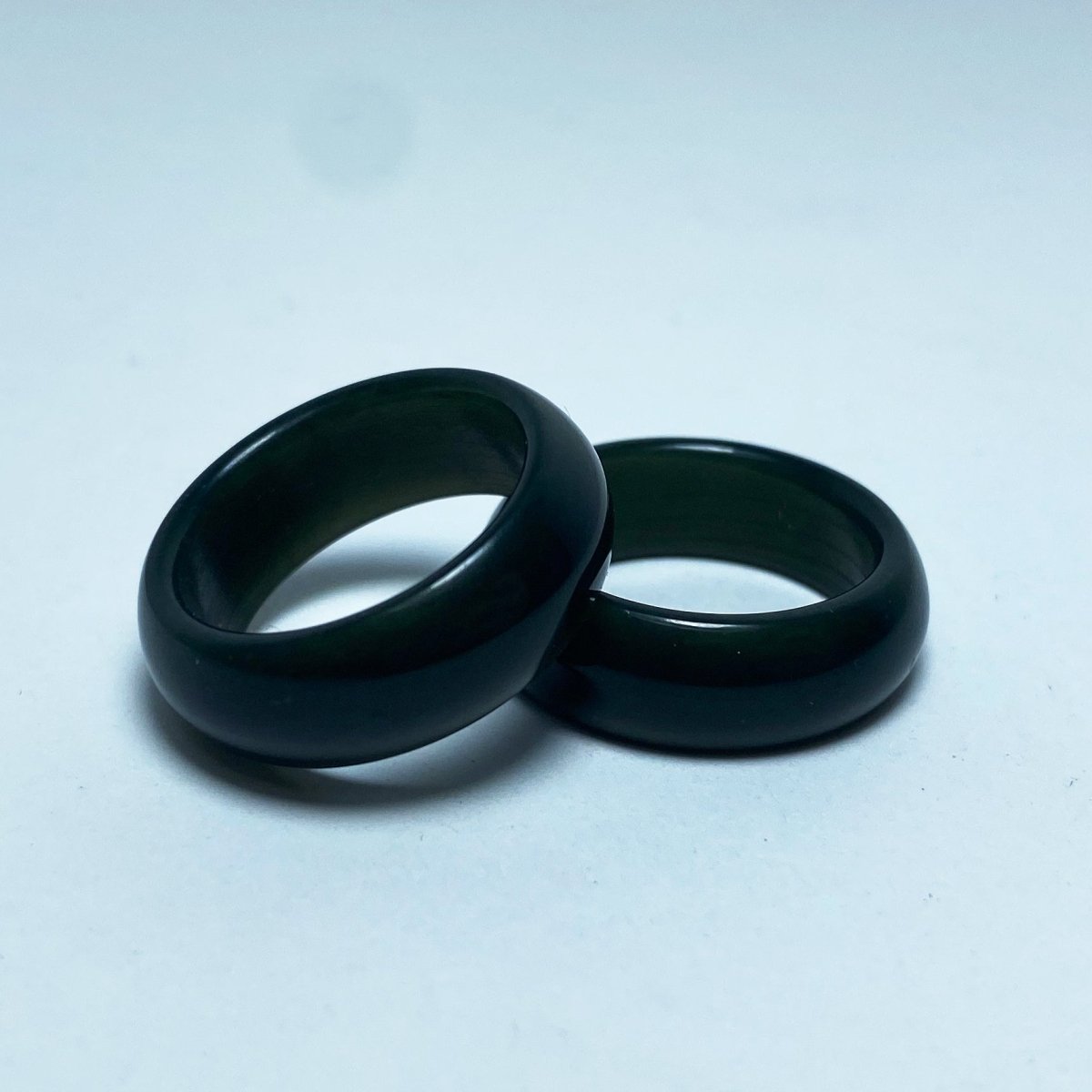 CHOP SUEY CLUB GanQing Dark Jade Ring - Authentic Natural Stone Band