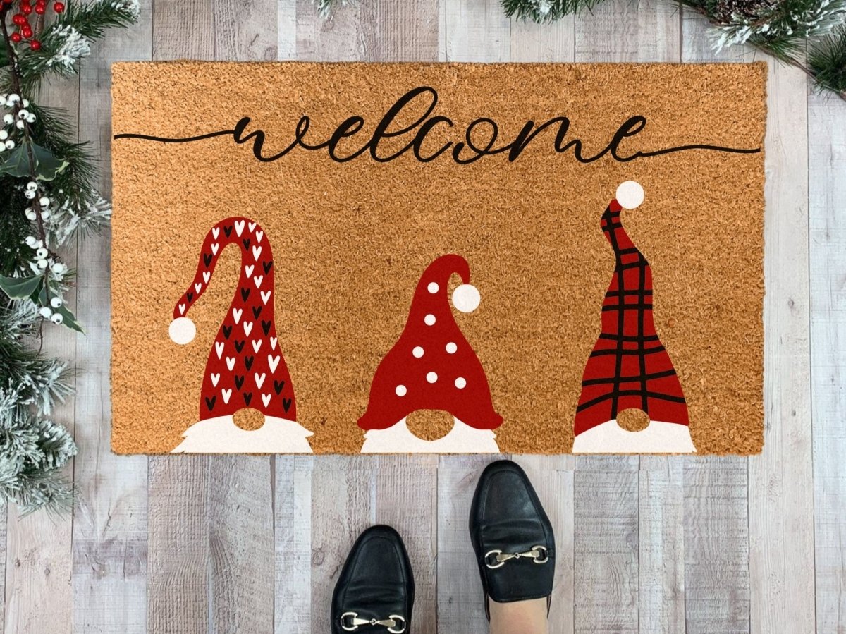 Nickel Designs Custom Doormats Christmas Gnomes Doormat