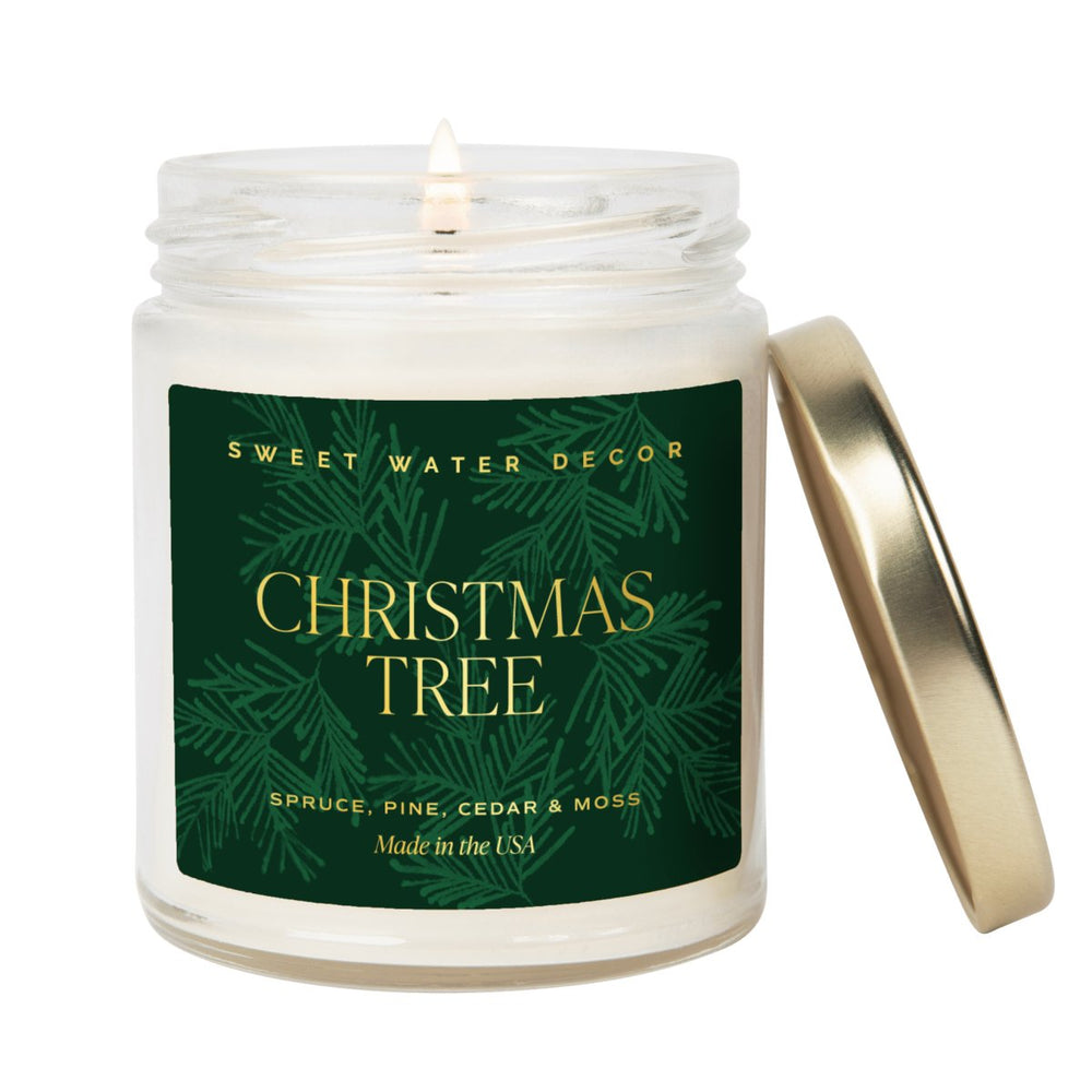 Sweet Water Decor Christmas Tree Soy Candle - Clear Jar - 9 oz - lily & onyx