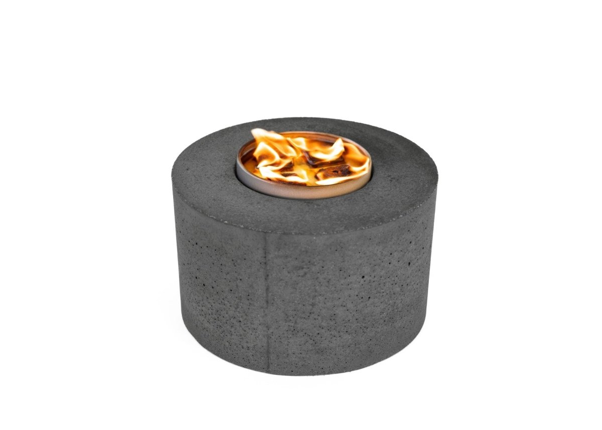 City Bonfires Classic Cylinder Concrete Fire Pit | Tabletop Outdoor Fire Pit