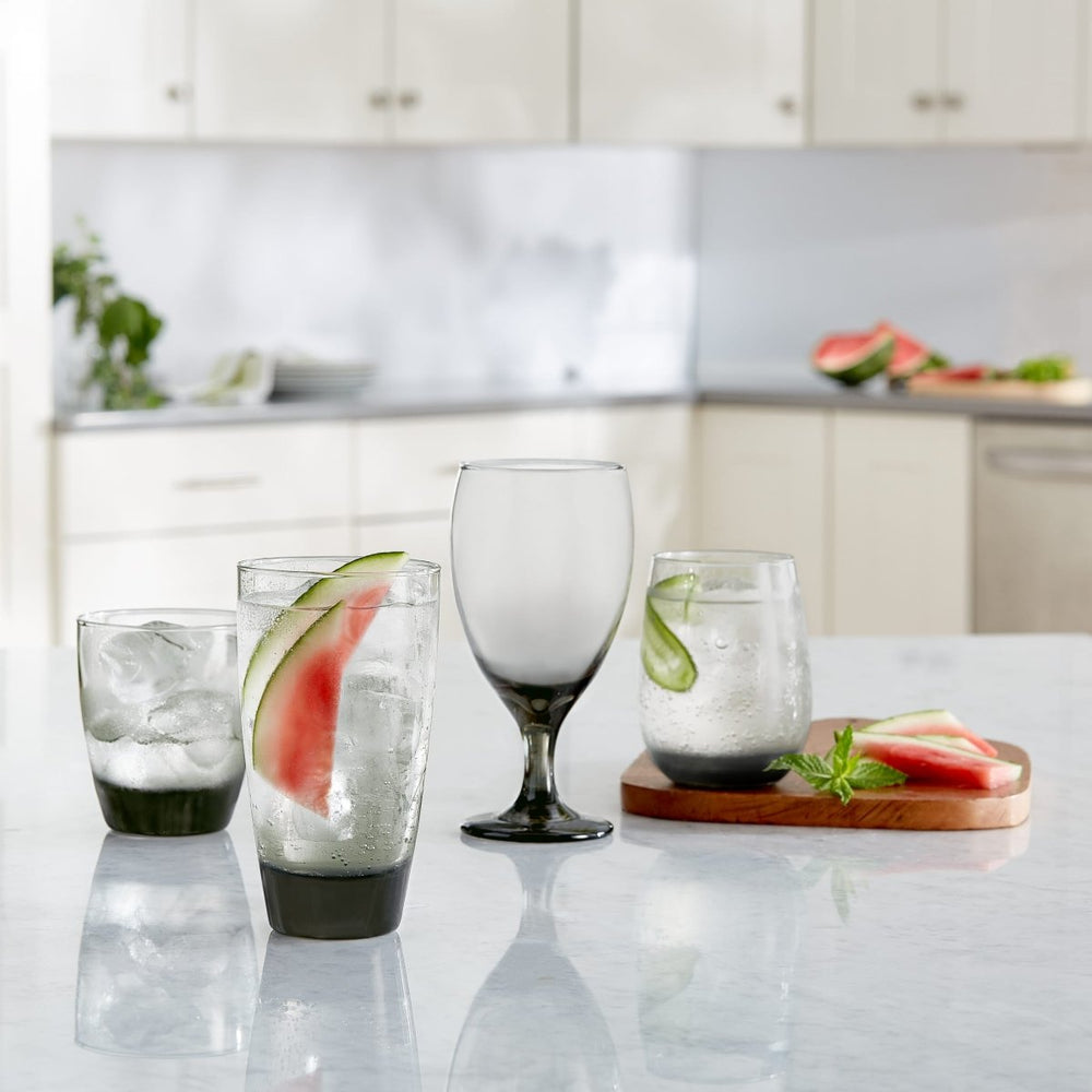
                      
                        Libbey Classic Smoke Goblet Beverage Glasses, 16.25 oz - Set of 6 - lily & onyx
                      
                    