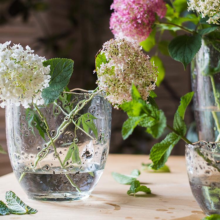 Rustic Reach Clear Art Handblown Glass Vase