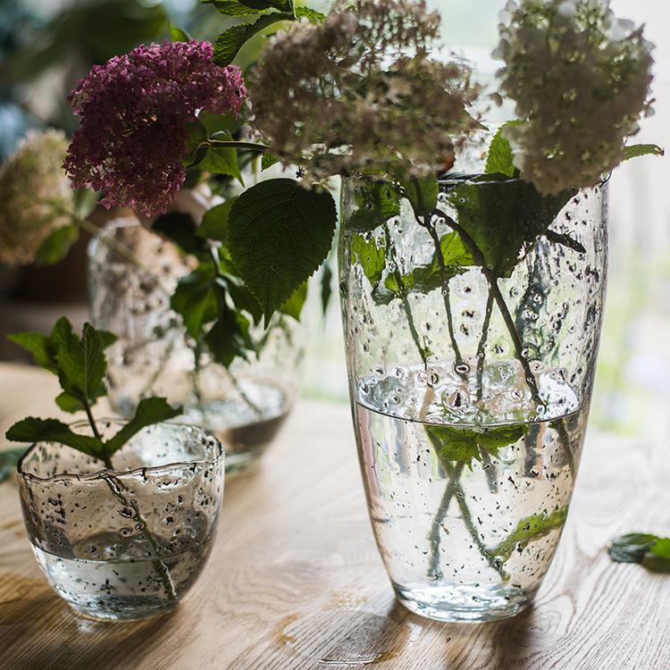 Rustic Reach Clear Art Handblown Glass Vase