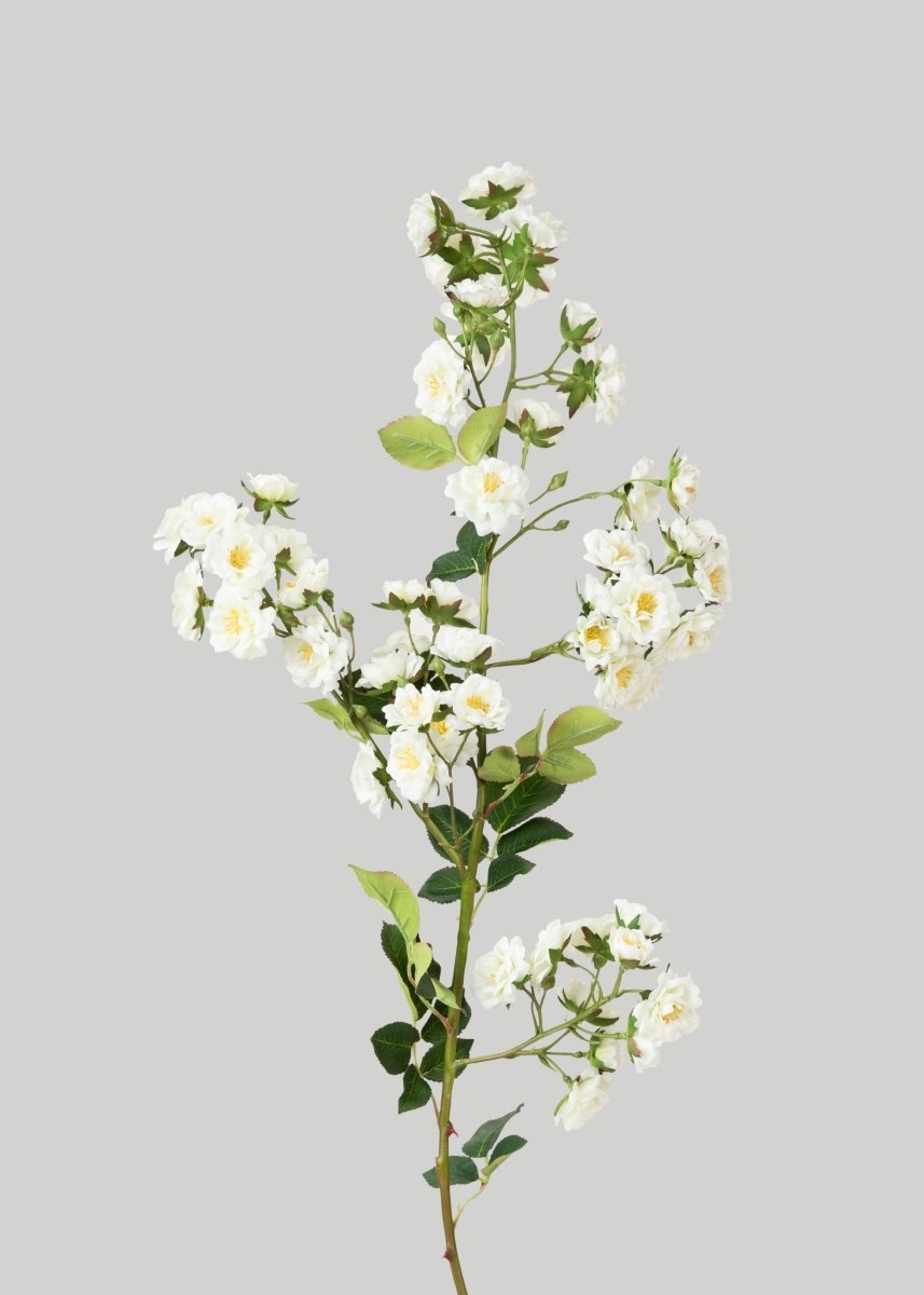 Afloral Climbing Fake Roses Branch in Cream White - 33" - lily & onyx