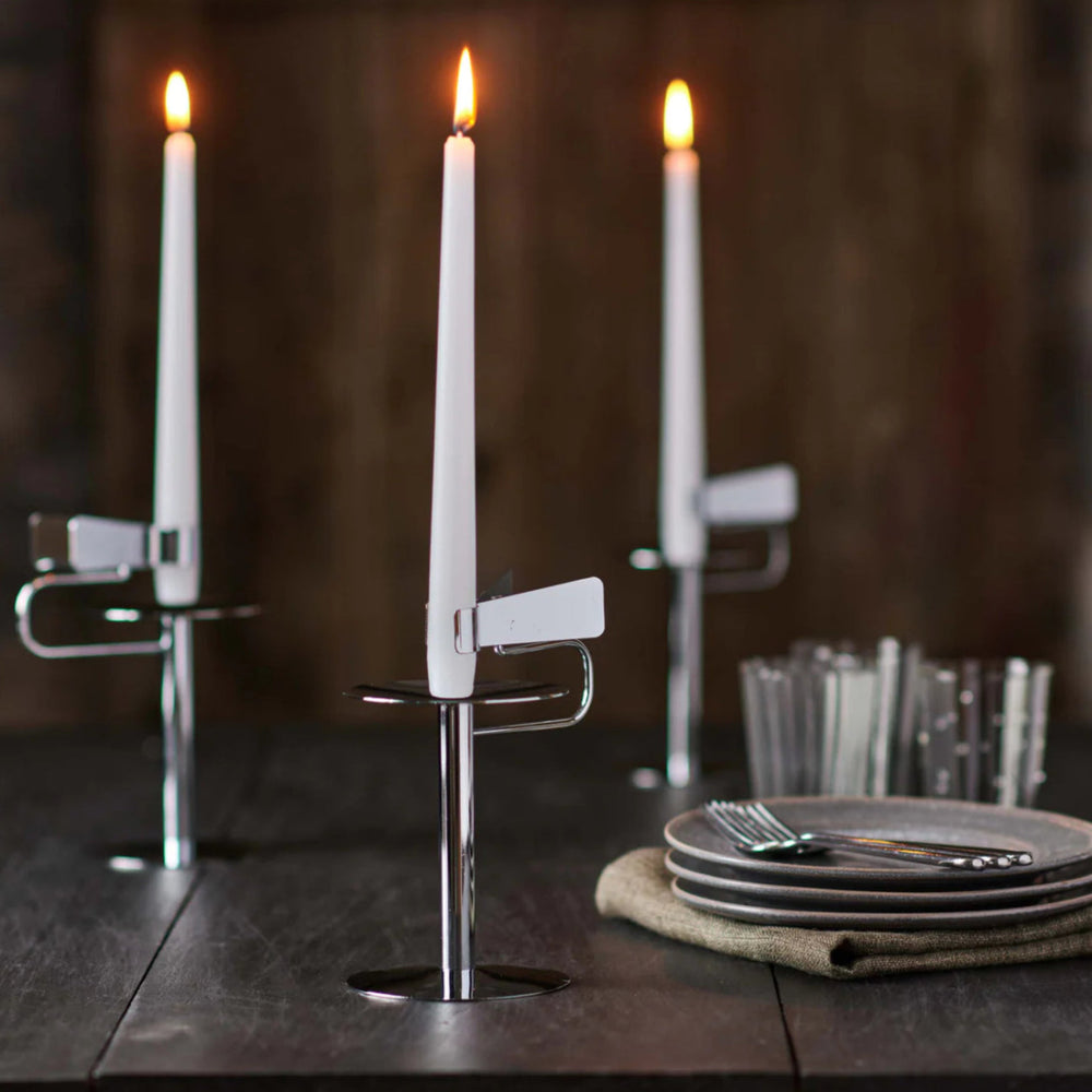 texxture Clip Chrome - Plated Taper Candle Holder - lily & onyx