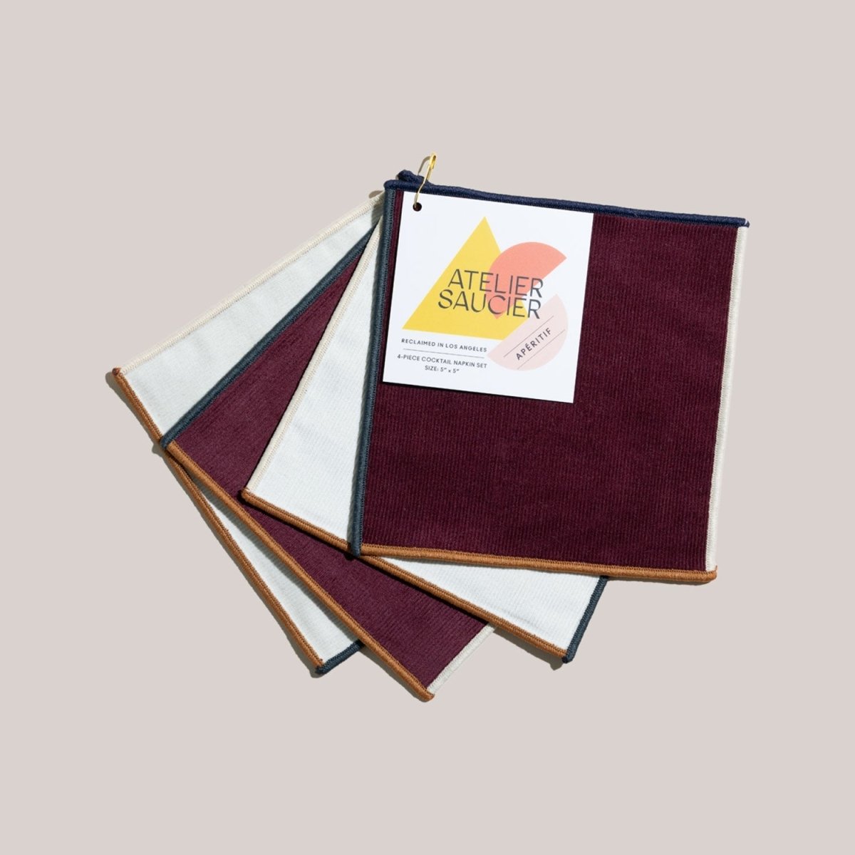 ATELIER SAUCIER Clubhouse Cocktail Napkins | Set of 4 - lily & onyx