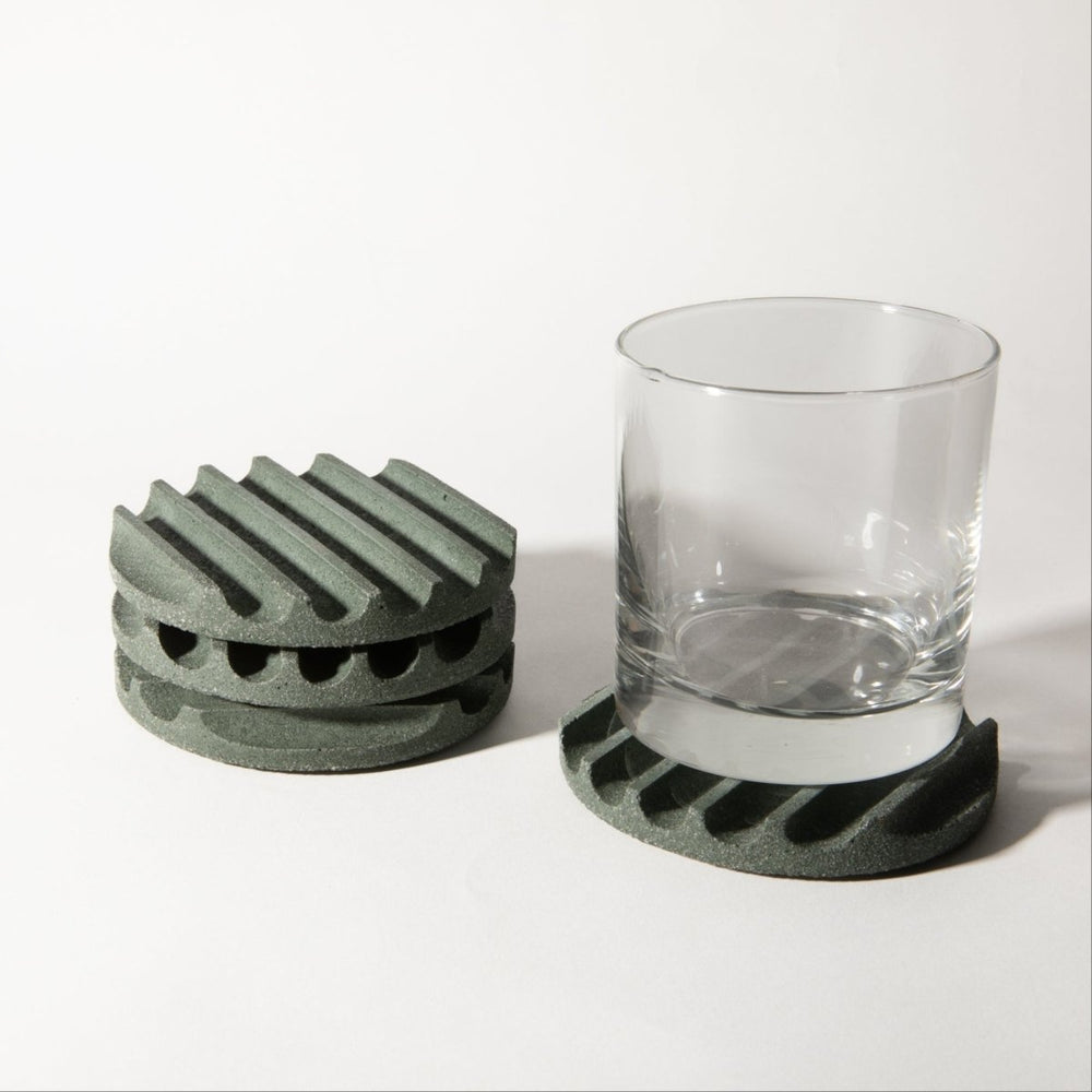 Pretti.Cool Coaster Set | Dark Green Terrazzo - lily & onyx