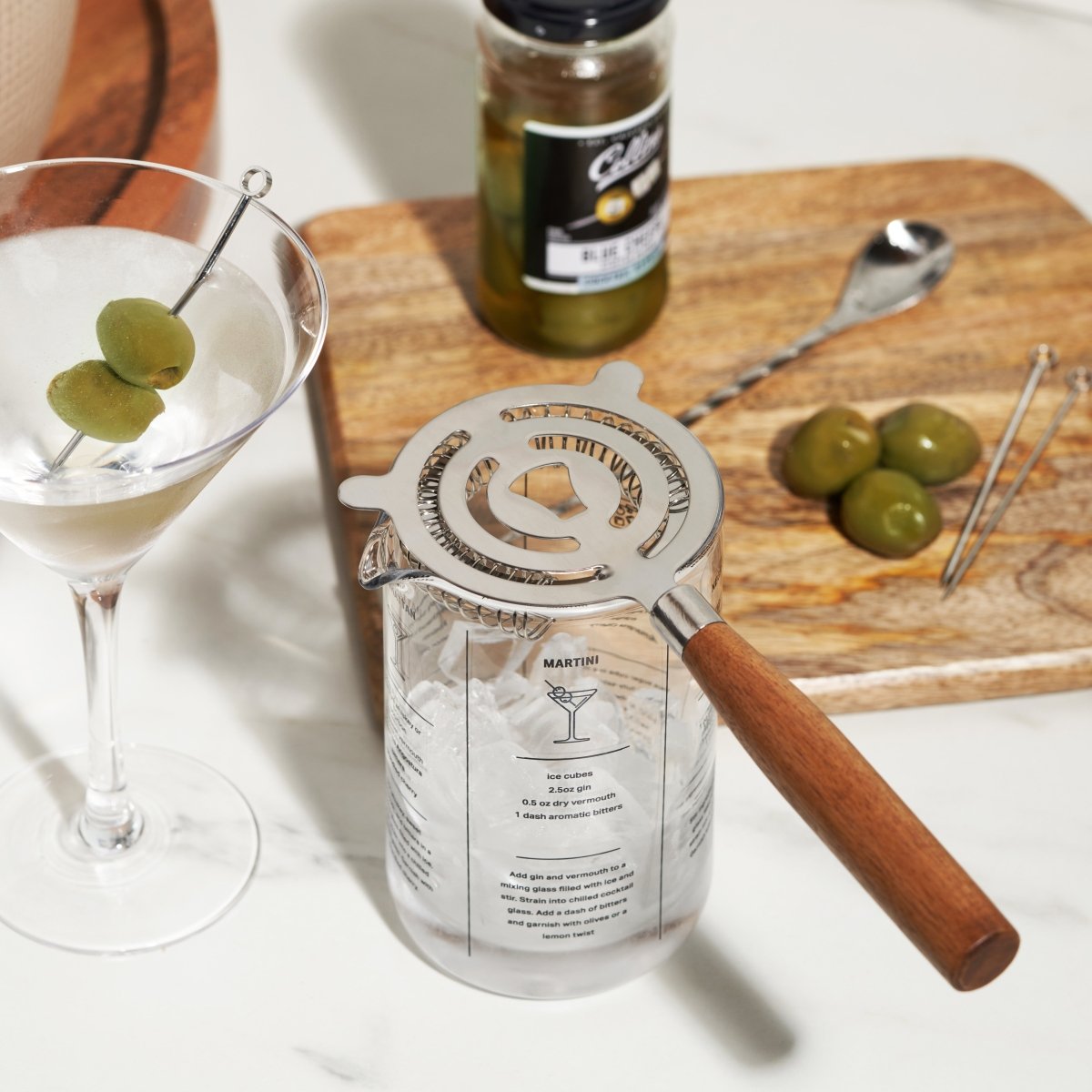 True Cocktail Strainer with Acacia Wood Handle - lily & onyx