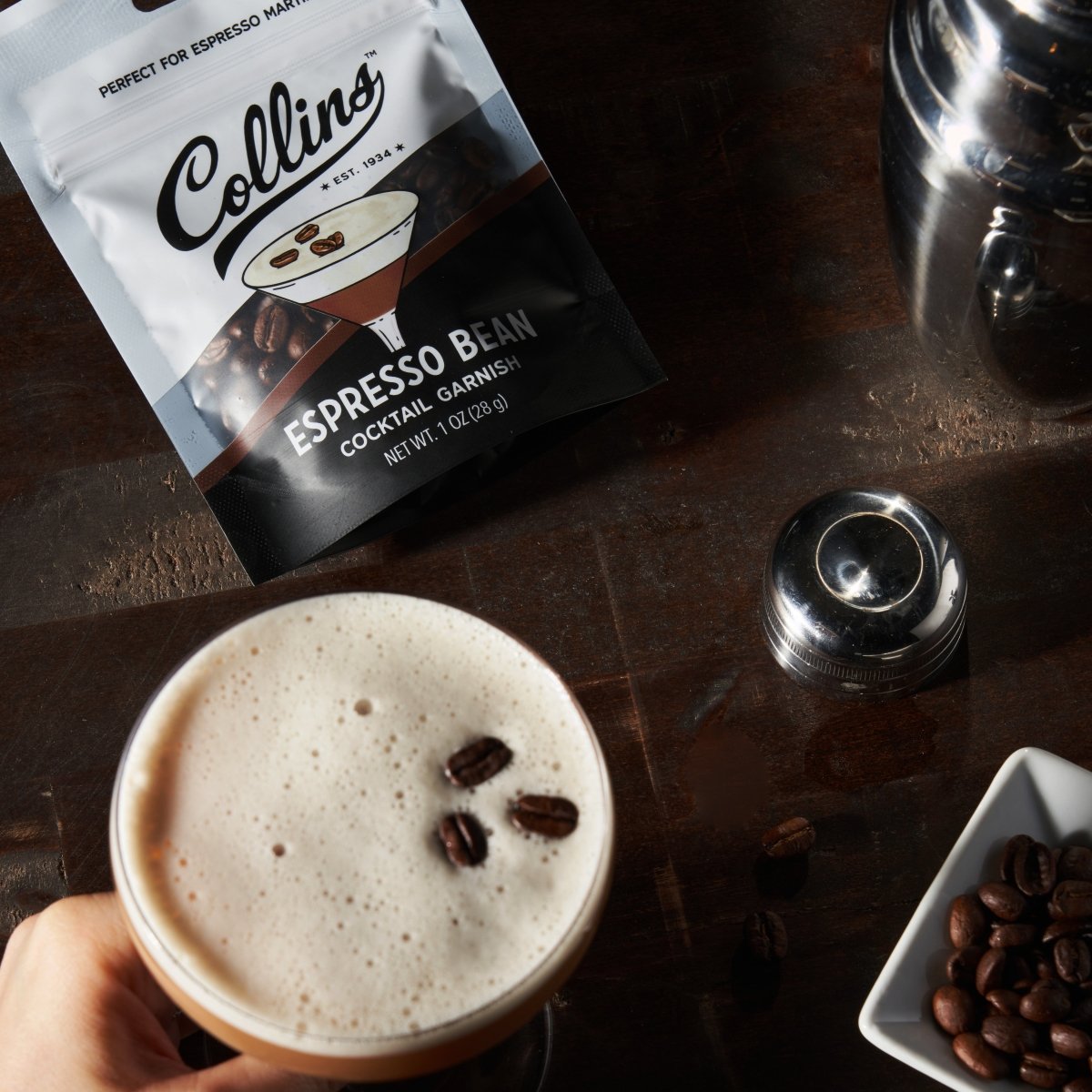Collins Espresso Bean Cocktail Garnish, 1 oz