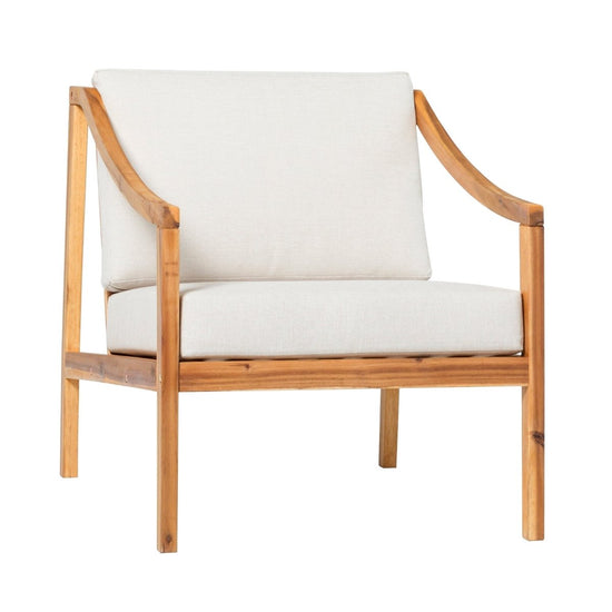 Walker Edison Cologne Modern Solid Wood Outdoor Lounge Chair, Natural - lily & onyx