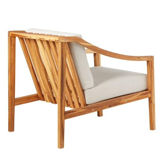Walker Edison Cologne Modern Solid Wood Outdoor Lounge Chair, Natural - lily & onyx