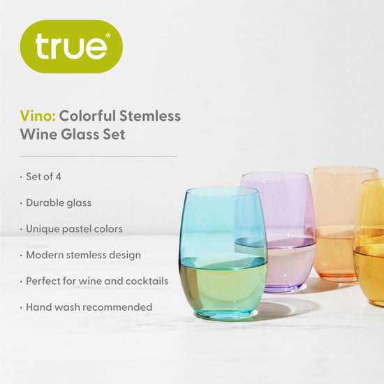 TRUE Color Stemless Wine Glasses, Set of 4 - lily & onyx