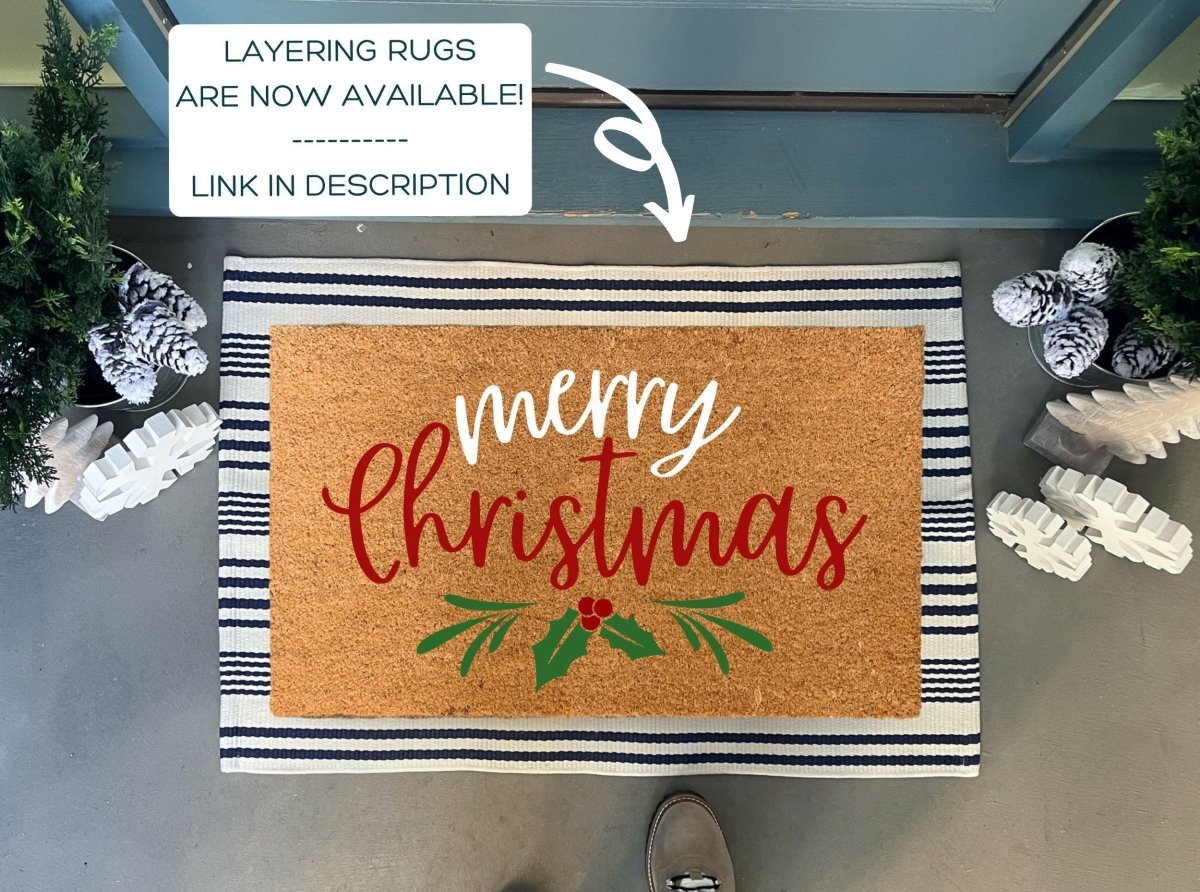 Nickel Designs Custom Doormats Colorful Merry Christmas Doormat