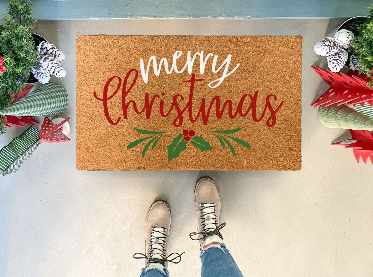 Nickel Designs Custom Doormats Colorful Merry Christmas Doormat