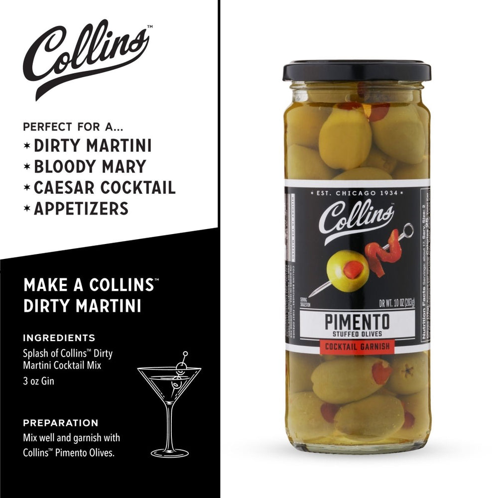 
                      
                        Collins Colossal Martini Pimento Olives, 10 oz - lily & onyx
                      
                    