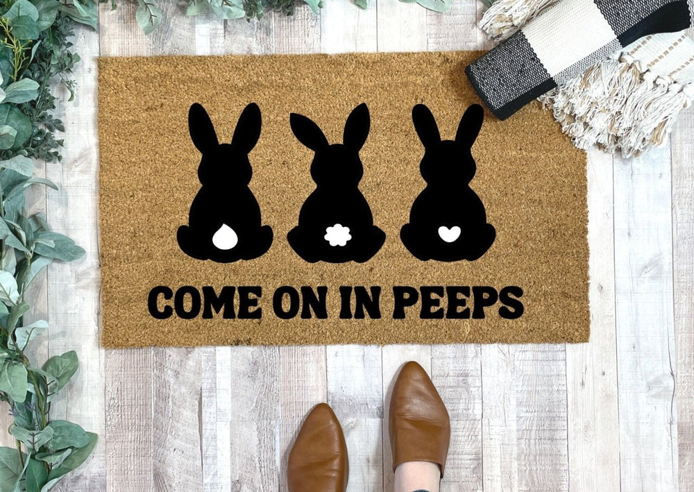 Nickel Designs Custom Doormats Come On In Peeps Easter Bunny Doormat - lily & onyx