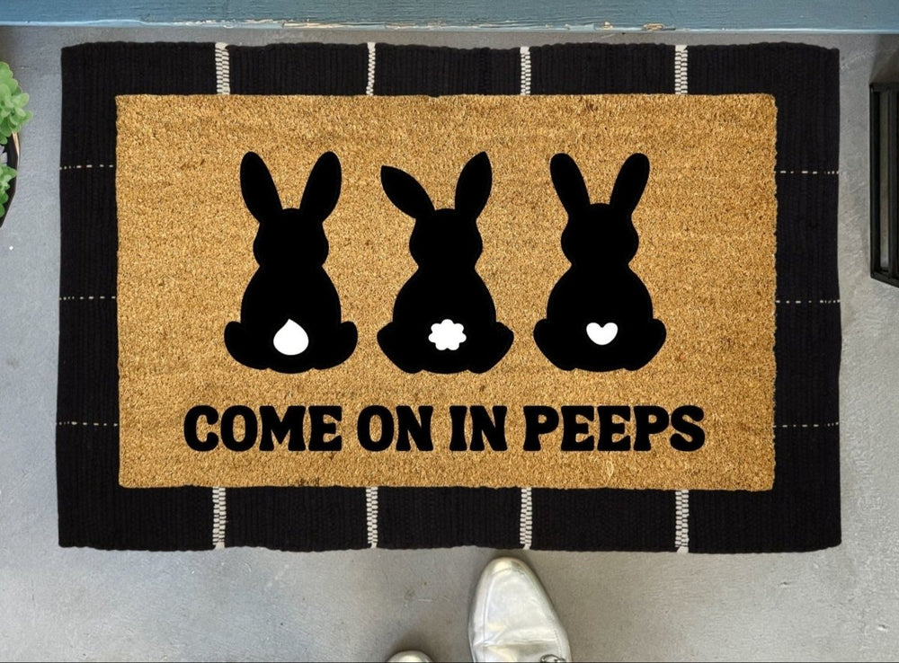 Nickel Designs Custom Doormats Come On In Peeps Easter Bunny Doormat - lily & onyx